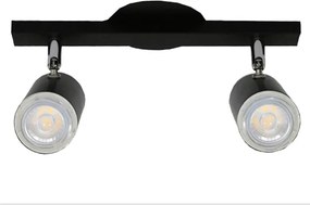 Spot De Sobrepor Duplo Aluminio - PRETO FOSCO
