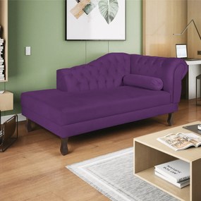 Recamier Diana 185cm Lado Esquerdo Suede Roxo - ADJ Decor