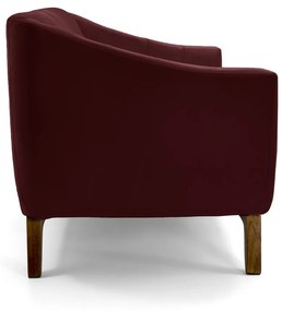 Sofá 3 Lugares Odeon D07 230cm Base Madeira Veludo Bordô - D'Rossi