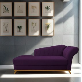Recamier Vanessa 185cm Lado Esquerdo Suede Roxo - ADJ Decor
