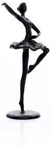 Escultura Decorativa Em Metal Preto Bailarina 20x14 Cm - D'Rossi