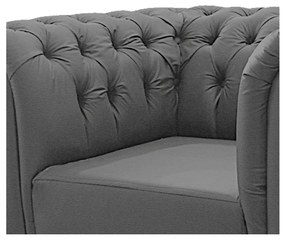 Poltrona Decorativa Chesterfield Ana Corano Cinza - ADJ Decor