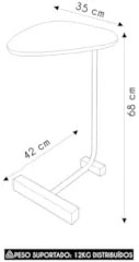 Mesa Lateral Apoio Para Sala Pé Metal Freya Off/Dourado E05 - Mpozenat