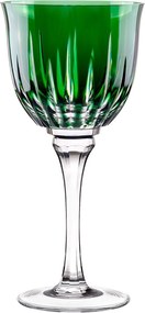 Taça de Cristal Lapidado p/ Vinho Branco 25 - Verde - 66  Verde Escuro - 66