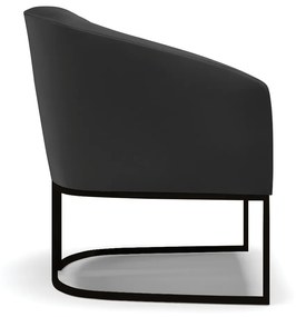 Poltrona Decorativa Industrial Preto Stella Sintético D03 - D'Rossi - Preto
