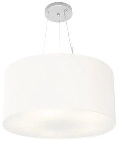 Lustre Pendente Cilíndrico Md-4189 Cúpula em Tecido 50x30cm Branco - Bivolt