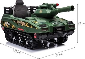 Carrinho Elétrico Mini Tanque com Som Luz e Disparador de Munição Camuflado Verde G31 - Gran Belo