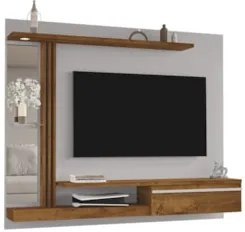 Painel TV 55 Pol Bancada Suspensa 160cm Denver Off/Naturalle - Bechara