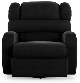 Poltrona do Papai Sala de Cinema Reclinável Kylie Glider Manual Giratória Massagem USB Veludo Preto G23