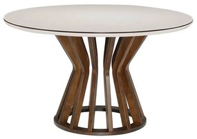 Mesa de Jantar Redonda com Vidro 120 cm Fabas - DT 55226