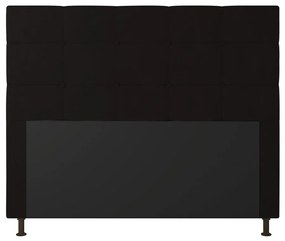 Cabeceira Casal Cama Box 140cm para Quarto Stambul Suede M11 - D'Rossi - Preto