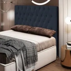 Cabeceira Cama Box Casal Queen 160cm Diamante Veludo Preto Z51 - Mpoze