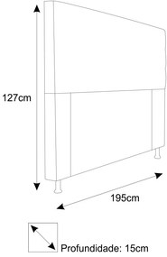 Cabeceira Estofada Turim 195 cm King Size Suede Pink - ADJ Decor