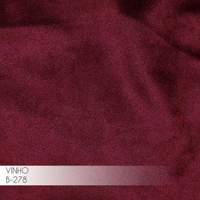 Sofá 3 Lugares Sala de Estar Eros 230 cm Veludo Vinho Base Fixa G15 - Gran Belo