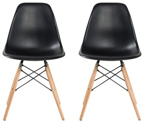 Kit 2 Cadeira Decorativa para Sala e Cozinha Garabit Preto G04 - Gran Belo