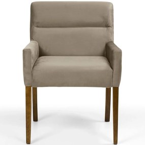 Poltrona Decorativa Sala de Estar Vicenza Veludo Importado Marrom G15 - Gran Belo