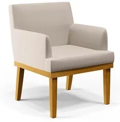 Poltrona Decorativa Sala de Estar e Recepção Vitória W01 Linho Cru - M