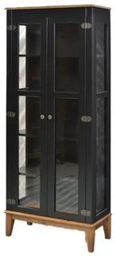 Cristaleira Bia Preto 2 Portas Base Amendoa 180cm - 58752 Sun House