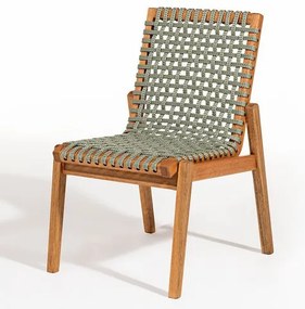 Cadeira Trama Corda Verde Oliva Estrutura Stain Jatobá 52cm - 78565 Sun House