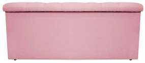 Recamier Baú Estofada Mel 90 cm Solteiro Com Capitonê  Suede Rosa Bebê - ADJ Decor