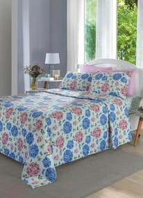 Edredom 150 Fios Algodão Floral Queen 1 Peça