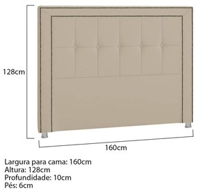 Cabeceira Queen Catania P04 160 cm Suede - ADJ Decor