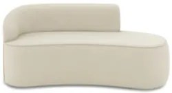 Sofá 3 Lugares Para Sala 180cm Orgânico Wendi Veludo Bege I01  - Mpoze