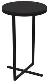 Mesa Lateral Alta Volpi Preto Base Metálica Industrial Preto 56 cm A05 - D'Rossi