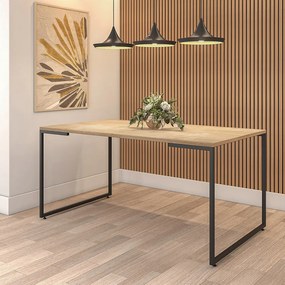 Mesa Para Computador Escrivaninha Industrial Porto 160cm Natural/Preto - D'Rossi