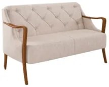 Poltrona Namoradeira 2 Lugares 135cm Capitonê Lapa Z32 Linho Cinza - M