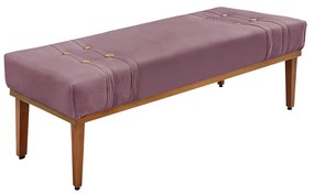Divã Recamier Retrô Base Madeira para Quarto Gênova 140cm Veludo S04 - D'Rossi - Uva