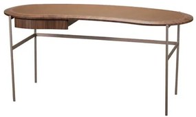 Escrivaninha Melody Gaveta Nogueira Base Champagne - 77454 Sun House