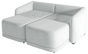 Sofá Cama Modulado Retrátil e Reclinável Decorativo Varsóvia 236cm Veludo Cinza G33 - Gran Belo