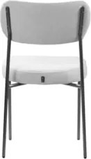 Cadeira Jantar Estofada Pé Metal Preto Kit 2 Lavy Boucle Cinza S08 - M