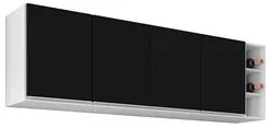 Armário Aéreo Nevada com Nicho 180cm 4 Portas Branco/Preto - Lumil