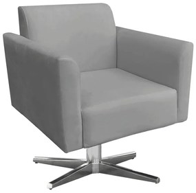Kit 02 Poltronas Giratória Marisa Suede Base Cromada D03 - D'Rossi - Grafite
