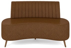 Sofá Living Decorativo 2 Lugares 1,60M Katara Marrom Corino G33 - Gran Belo