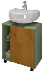 Gabinete Banheiro Para Pia 1 Porta Pequin Pistache/Naturalle - Bechara