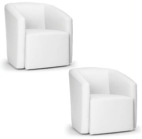 Poltrona Decorativa Orgânica Kit 2 Stella Max Sintético D03 - D'Rossi - Branco