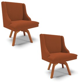 Cadeira Sala de Jantar Giratória MM35 kit 2 Liz Bouclê D03 - D'Rossi - Terra