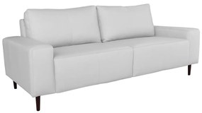 Sofá 03 Lugares Sala de Estar Recepção 220cm Bipartido Brad Couro Branco G58 - Gran Belo