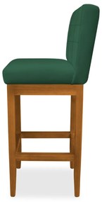 Kit 4 Banquetas Alta Sueli Base Madeira Maciça Estofada Suede Verde Bandeira