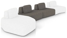 Sofá 3 Lugares Orgânico com Chaise e 2 Módulos Berlim Bouclê Off K01 - D'Rossi - Off White/Grafite