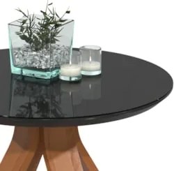 Mesa Lateral Apoio Para Sala Pé de Madeira Samba Preto E05  - Mpozenat