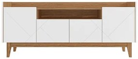 Rack Adria 1.60 Branco/Noce - Casa D Móveis