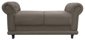 Recamier Barcelona Namoradeira Calçadeira Suede D'Rossi - Marrom Rato