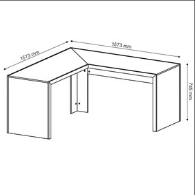 Mesa Angular para Escritório Home Office ME4116 MDP Branco G69 - Gran Belo