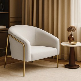 Poltrona Sala Industrial Alta Dourado Stella Bouclê D03 - D'Rossi - Cinza