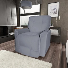Poltrona do Papai Reclinável Orion Suede Cinza - Sheep Estofados - Cinza