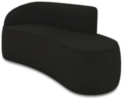 Sofá 3 Lugares Para Sala 180cm Orgânico Wendi Suede Preto I01  - Mpoze